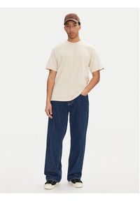 Vans T-Shirt Left Chest II VN000P1P Beżowy Loose Fit. Kolor: beżowy. Materiał: bawełna #3