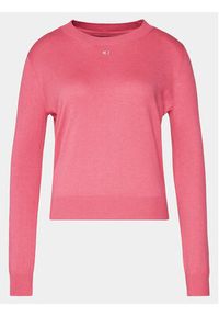 Tommy Jeans Sweter Tjw Essential Crew Neck Sweater DW0DW17254 Różowy Regular Fit. Kolor: różowy. Materiał: bawełna #4