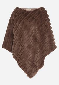 Born2be - Brązowe Ponczo Ozdobione Tłoczeniem Dairis. Okazja: na co dzień. Kolor: brązowy. Materiał: jeans. Wzór: aplikacja. Styl: klasyczny, casual, elegancki #1