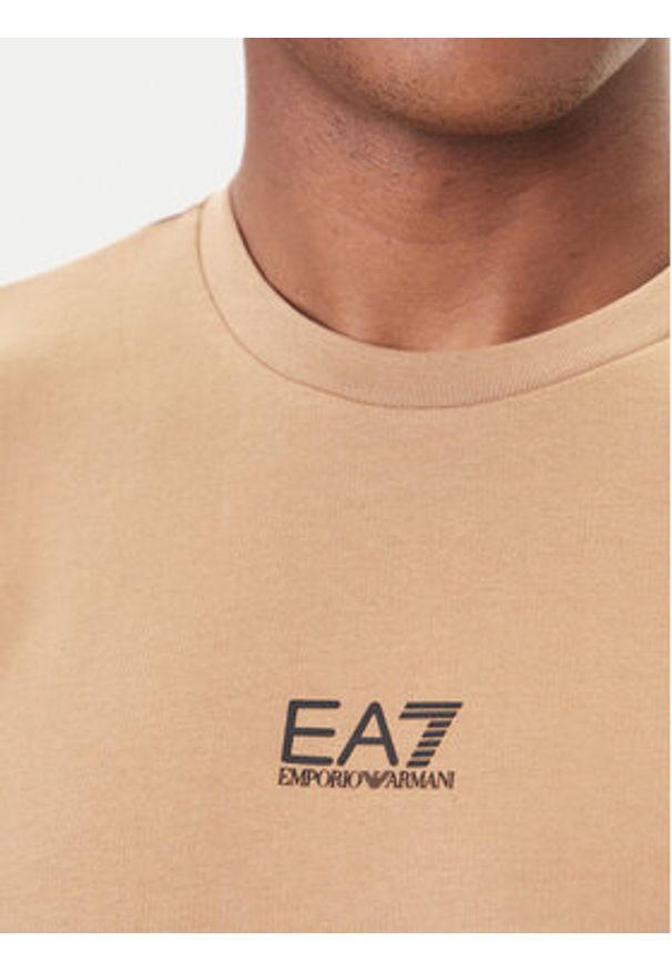 EA7 Emporio Armani Bluza 8NPM30 PJVRZ U6171 Beżowy Regular Fit. Kolor: beżowy. Materiał: bawełna