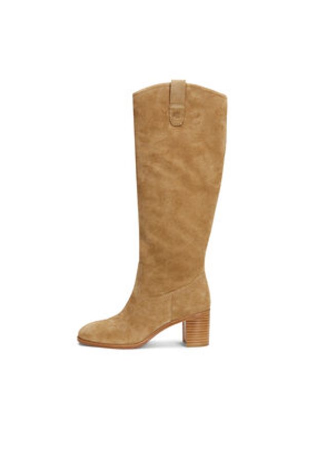 Lauren Ralph Lauren Kozaki 802942520001 Brązowy. Kolor: brązowy. Materiał: skóra, zamsz