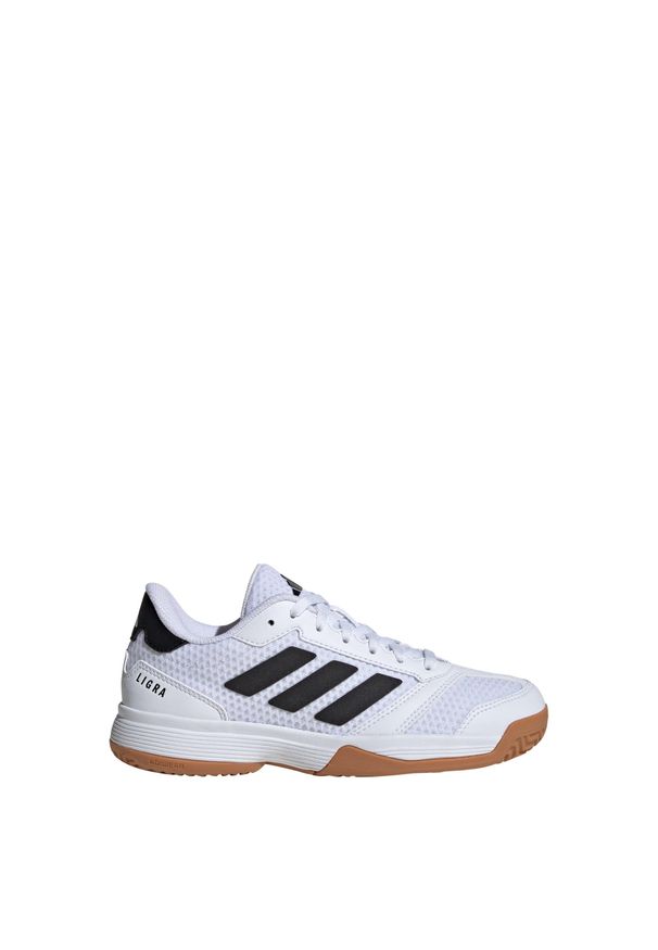 Adidas - Buty Ligra 8 Kids IN. Kolor: biały, wielokolorowy, czarny. Materiał: materiał