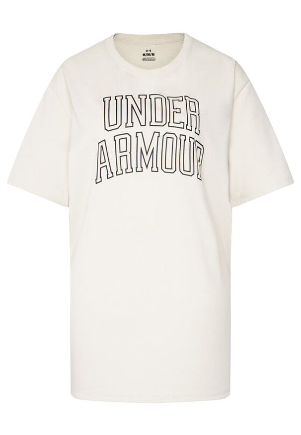 Under Armour T-Shirt Ua Rival Campus 6007883 Écru Oversize. Materiał: bawełna
