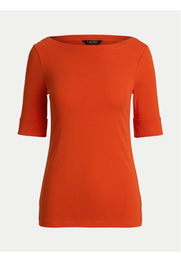 Lauren Ralph Lauren - LAUREN RALPH LAUREN Bluzka 200654963186 Pomarańczowy Slim Fit. Kolor: pomarańczowy. Materiał: bawełna