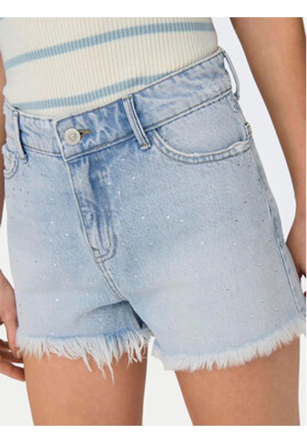 only - ONLY Szorty jeansowe Pacy 15319104 Niebieski Regular Fit. Kolor: niebieski. Materiał: bawełna