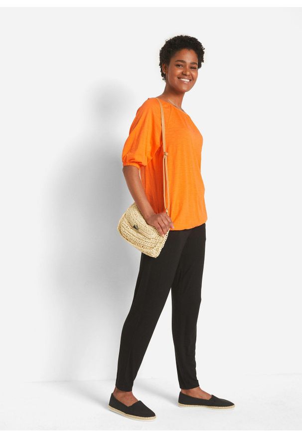 bonprix - T-shirt z czystej bawełny organicznej. Kolor: pomarańczowy. Materiał: bawełna. Długość rękawa: krótki rękaw. Długość: krótkie