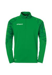 UHLSPORT - Dziecięcy dżersej z długim rękawem 1/4 zip Uhlsport Goal 25. Kolor: czarny, zielony, wielokolorowy. Materiał: jersey. Długość rękawa: długi rękaw. Długość: długie