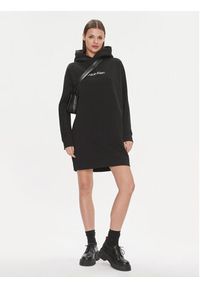 Calvin Klein Sukienka dzianinowa Hero Logo Hoodie Dress K20K206897 Czarny Regular Fit. Kolor: czarny. Materiał: bawełna #3