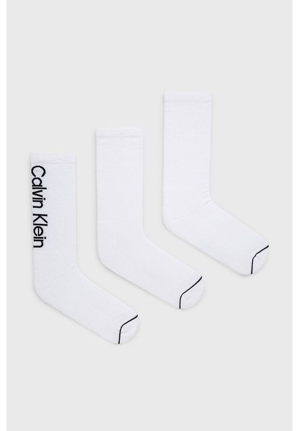 Calvin Klein Skarpetki (3-pack) męskie kolor biały. Kolor: biały