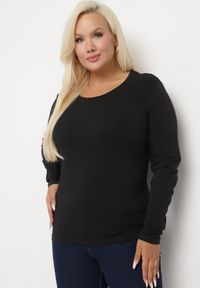 Born2be - Czarna Bluzka Lonsleeve z Bawełny Niritha. Okazja: na spotkanie biznesowe, do pracy. Kolor: czarny. Materiał: bawełna. Styl: biznesowy, elegancki #6