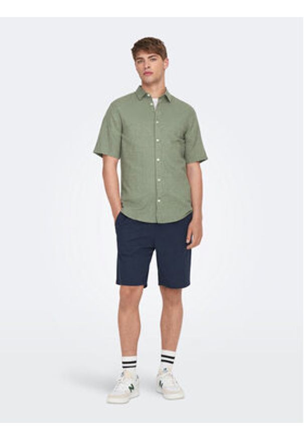 Only & Sons Koszula Caiden 22009885 Zielony Slim Fit. Kolor: zielony. Materiał: bawełna