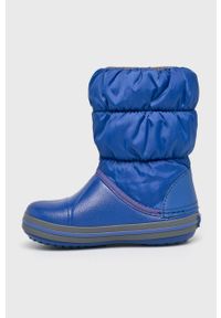 Crocs - Buty dziecięce. Kolor: niebieski. Materiał: syntetyk, materiał. Szerokość cholewki: normalna. Sezon: zima #5