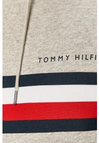 TOMMY HILFIGER - Tommy Hilfiger - Bluza. Okazja: na co dzień. Typ kołnierza: kaptur. Kolor: szary. Materiał: bawełna, materiał, dzianina, elastan. Wzór: aplikacja. Styl: casual #6
