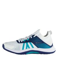 ALLSIX - Buty do siatkówki Allsix VS500 FIT. Kolor: zielony, biały, niebieski, wielokolorowy. Materiał: kauczuk. Szerokość cholewki: normalna. Sport: siatkówka