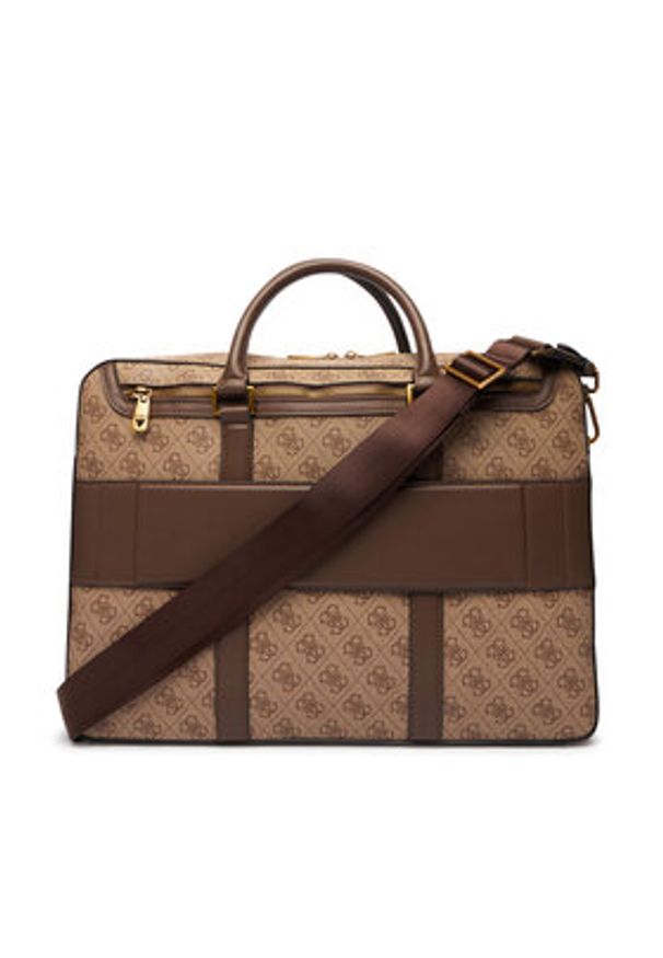 Guess Torba na laptopa HMMILO P6169 Brązowy. Kolor: brązowy. Materiał: skóra