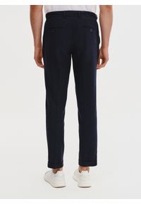 Pako Lorente - PAKO LORENTE - Granatowe spodnie męskie z lnem. Kolor: niebieski. Materiał: len. Wzór: gładki. Sezon: wiosna #4