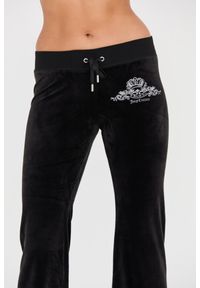 Juicy Couture - JUICY COUTURE Czarne spodnie Arched Metallic Layla. Kolor: czarny #4