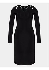 Karl Lagerfeld - KARL LAGERFELD Sukienka koktajlowa 240W1331 Czarny Regular Fit. Typ kołnierza: dekolt w karo. Kolor: czarny. Materiał: wiskoza. Styl: wizytowy #3