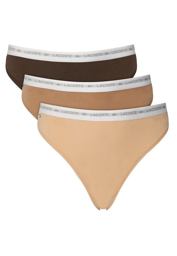 Lacoste Komplet stringów 8F1341 Kolorowy. Materiał: bawełna. Wzór: kolorowy