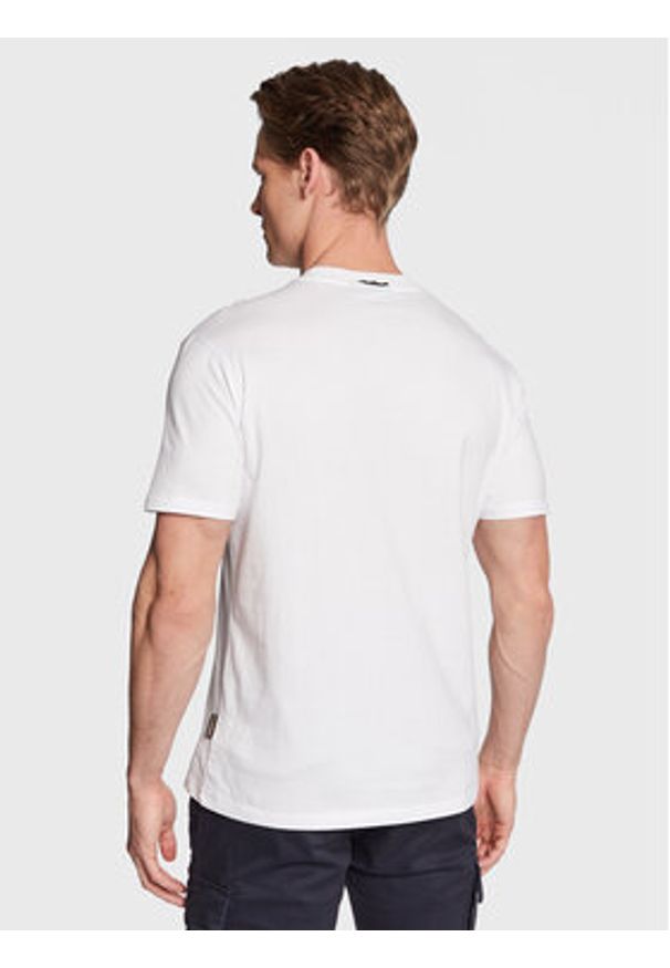 Napapijri T-Shirt S-Bollo NP0A4H9K Biały Regular Fit. Kolor: biały. Materiał: bawełna