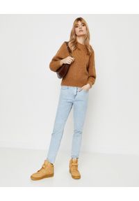 ISABEL MARANT - Camelowy sweter Elise. Okazja: na co dzień. Kolor: beżowy. Materiał: wełna, prążkowany. Długość rękawa: długi rękaw. Długość: długie. Styl: casual #6