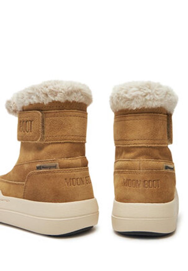 Moon Boot Śniegowce Junior Park Dtrap Boot Suede 80D3440040 Brązowy. Kolor: brązowy. Materiał: zamsz, skóra