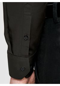 Pako Lorente - PAKO LORENTE – Czarna koszula męska z wełną. Typ kołnierza: kołnierzyk klasyczny. Kolor: czarny. Materiał: wełna. Długość rękawa: długi rękaw. Długość: długie #4