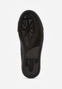 Renee - Czarne Klasyczne Trampki Vices Sznurowane Przed Kostkę Elleriome. Okazja: na spacer, na co dzień. Wysokość cholewki: przed kostkę. Kolor: czarny. Materiał: jeans. Styl: klasyczny #2