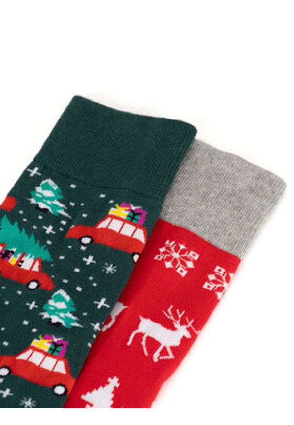 Lasocki Zestaw 2 par wysokich skarpet unisex 2MB-004-AW24 (2-pack) Kolorowy. Materiał: syntetyk. Wzór: kolorowy