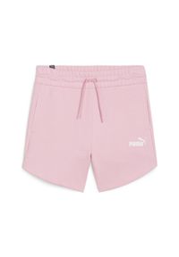 Spodenki Puma Ess 5 High Waist Shorts Tr, Kobiety. Stan: podwyższony. Kolor: różowy. Materiał: materiał, bawełna