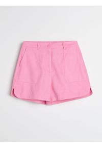 Sinsay - Szorty z domieszką lnu - różowy. Kolor: różowy. Materiał: len