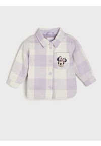 Sinsay - Kurtka koszulowa Myszka Minnie - kremowy. Kolor: kremowy. Długość: długie. Wzór: motyw z bajki #1