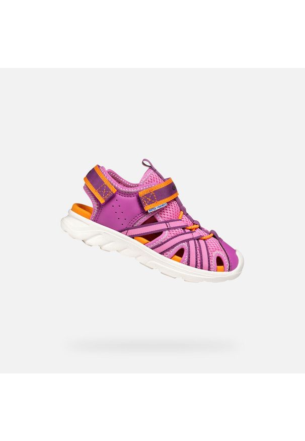 Geox - Sandały GEOX J SANDAL AIRADYUM GI Rose. Kolor: różowy, pomarańczowy, wielokolorowy, żółty. Materiał: syntetyk, tkanina
