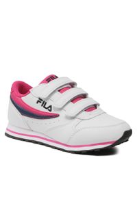 Sneakersy Fila Orbit Velcro Kids 1010785.13228 White/Carmine. Kolor: biały. Materiał: skóra