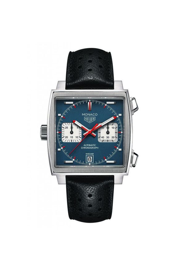 Zegarek Męski TAG HEUER MONACO CAW211P.FC6356. Materiał: koronka, skóra, materiał. Styl: sportowy