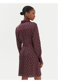 Guess Sukienka koszulowa W6RK90 WF1T2 Bordowy Regular Fit. Kolor: czerwony. Materiał: syntetyk. Typ sukienki: koszulowe #3
