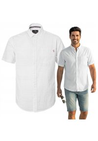 Weekendowa Koszula Męska, Taliowany Krój - Pako Jeans - Biała. Okazja: na co dzień. Kolor: biały. Materiał: bawełna. Styl: casual #3