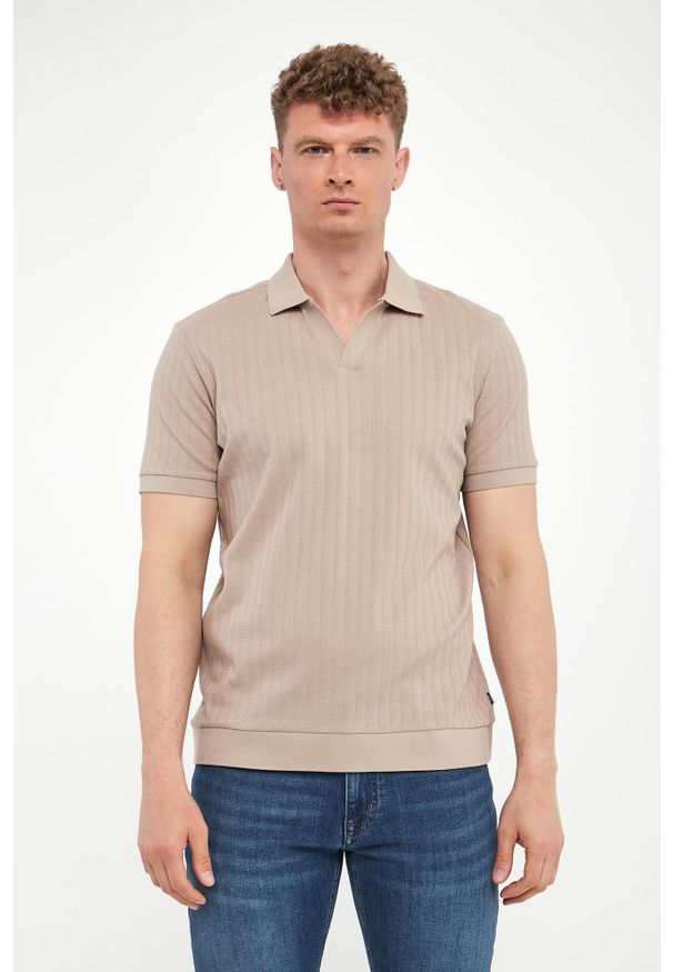 Polo męskie dzianinowe Baronito JOOP!. Typ kołnierza: polo. Materiał: dzianina