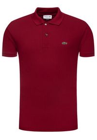 Lacoste Polo L1212 Bordowy Classic Fit. Typ kołnierza: polo. Kolor: czerwony. Materiał: bawełna