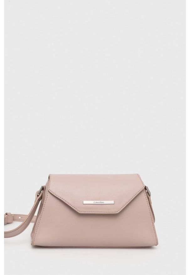 Calvin Klein torebka kolor beżowy. Kolor: beżowy