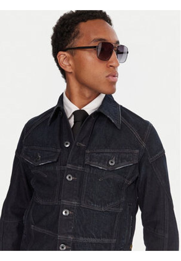 G-Star RAW - G-Star Raw Kurtka jeansowa Kitoh 3D D27404-E207 Granatowy Regular Fit. Kolor: niebieski. Materiał: bawełna