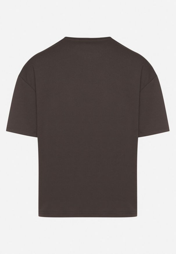 Born2be - Ciemnoszara Koszulka T-shirt Klasyczna Paliessa. Kolor: szary. Styl: klasyczny