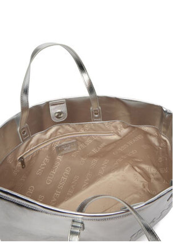 Guess Jeans Torebka CWBEO-GUESS-B-015-09 Srebrny. Kolor: srebrny. Materiał: skórzane