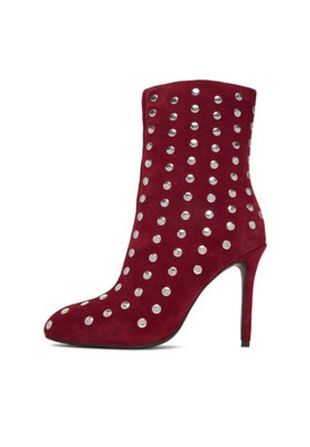 Eva Minge Botki EO-MARY-121949 Bordowy. Kolor: czerwony. Materiał: zamsz, skóra