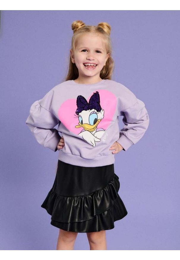 Sinsay - Bluza Disney - fioletowy. Kolor: fioletowy. Długość: długie. Wzór: motyw z bajki