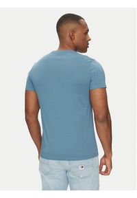 Lacoste T-Shirt TH6709 Błękitny Regular Fit. Kolor: niebieski. Materiał: bawełna #5
