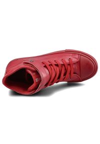 Big-Star - Czerwone Sneakersy Big Star Damskie Buty Na Rzep. Zapięcie: rzepy. Kolor: czerwony. Materiał: guma, materiał, skóra ekologiczna. Szerokość cholewki: normalna #7