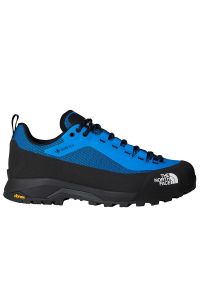Buty męskie The North Face Verto Gore-Tex 0A83ND16Y1 - niebieskie. Kolor: niebieski. Materiał: guma, skóra. Szerokość cholewki: normalna. Technologia: Gore-Tex. Sport: turystyka piesza