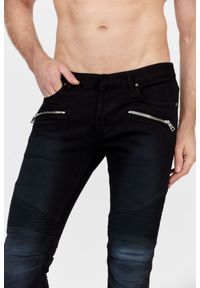 Balmain - BALMAIN Czarne jeansy męskie z białym logo. Kolor: czarny #5
