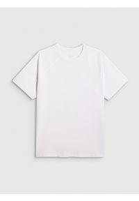 4f - 4F T-shirt oversize gładki męski - biały S. Okazja: na co dzień. Kolor: biały. Materiał: jersey, materiał, bawełna. Długość rękawa: krótki rękaw. Długość: krótkie. Wzór: gładki. Styl: klasyczny, sportowy, casual
